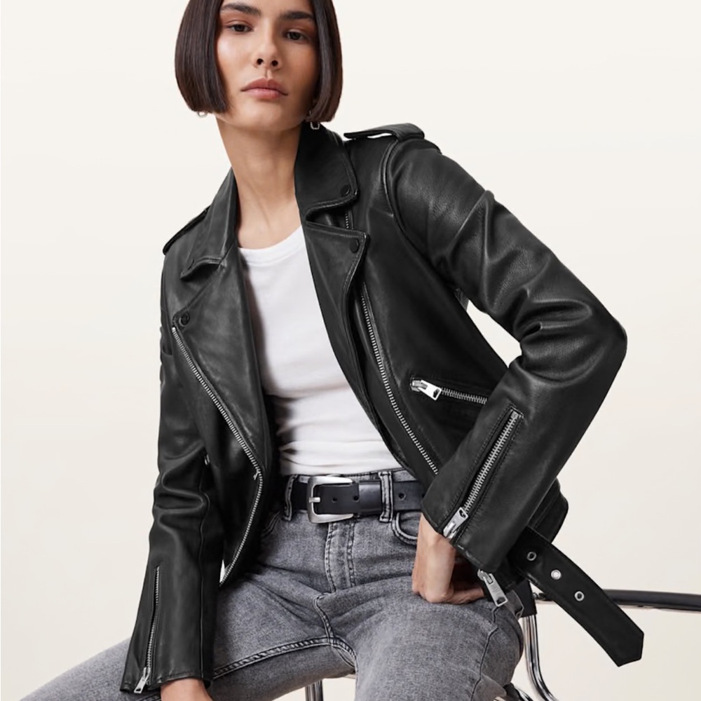 All Saints Classic Balfern Black Leather Jacket